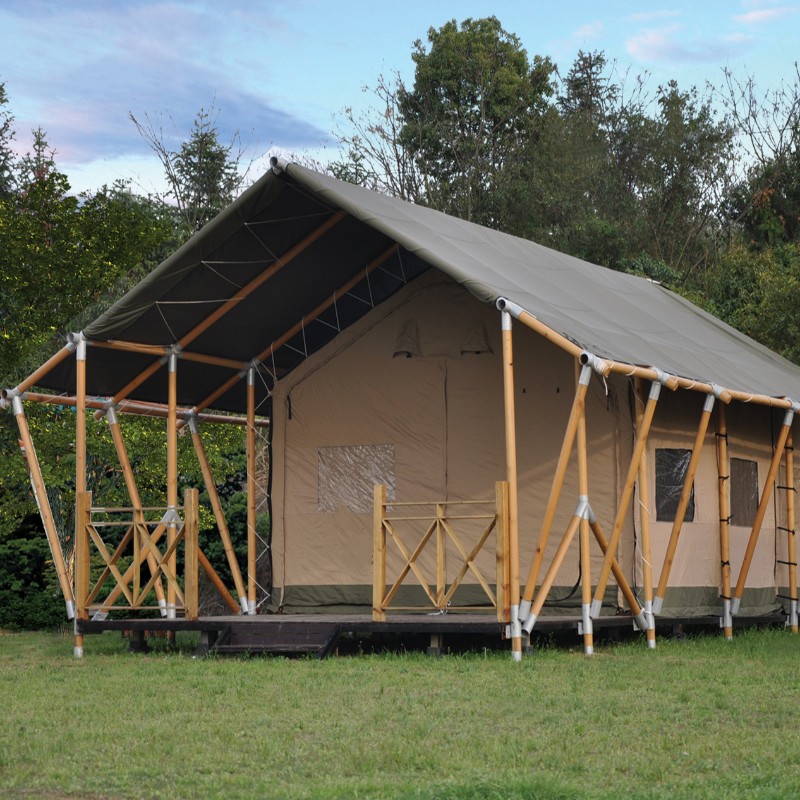 Forró értékesítési faktor Price Vízálló PVC és Canvas Luxus Safari Glamping Tent for Camp
